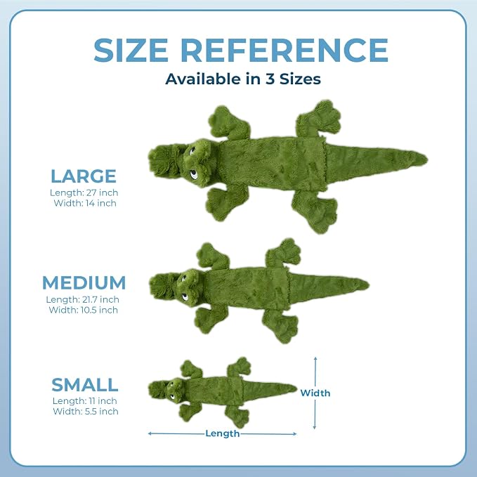 Best Pet Supplies Squeaky Dog Toys with Soft Durable Fabric for Small, Medium and Large Pets Interactive Toy for Indoor Play, Supports Active Biting and Play - Alligator, Large