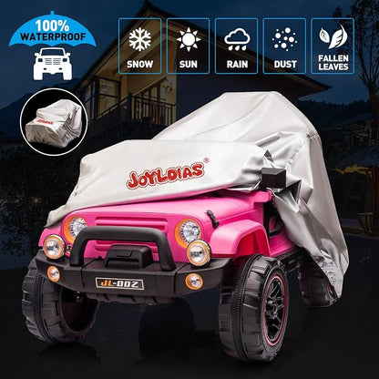 2 Seater Ride On Truck and Car Cover, 12V Children's Electric Car with Parental Remote Control, Music, Bluetooth, MP3 Player, LED Lights, Spring Suspension, Pink