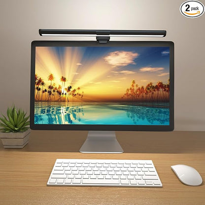 OOWOLF Monitor Light Bar, Ra90 Computer Monitor Lamp for Eye Caring, USB Reading Lamp Task Lamp, Dimmable Light Bar with Memory, No Glare Space Saving Home Office 16.20" 2-Pack