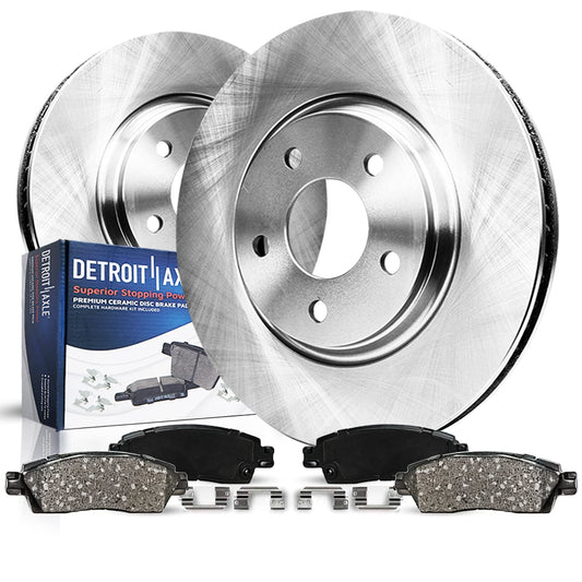 Detroit Axle - Front Brake Kit for Volvo S60 S80 V70 XC70 Replacement Disc Brake Rotors Ceramic Brakes Pads: 11.26 inch Rotor