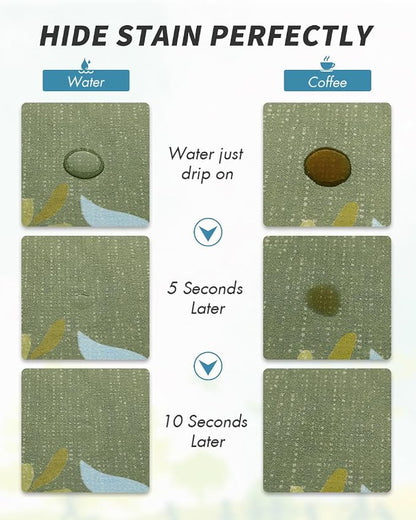 AMOAMI Coffee Mat Hide Stain Rubber Backed Absorbent Dish Drying Mat for Kitchen Counter - Fits Under Coffee Maker - Floral GREEN 12X19
