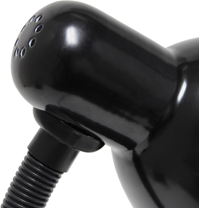 Simple Designs LD1003-BLK-LB 14.25" Basic Metal Desk Lamp with Flexible Hose Neck for Office, Living Room, Bedroom, College Dorm, Bookshelf, Black, with Feit LED Bulb Included