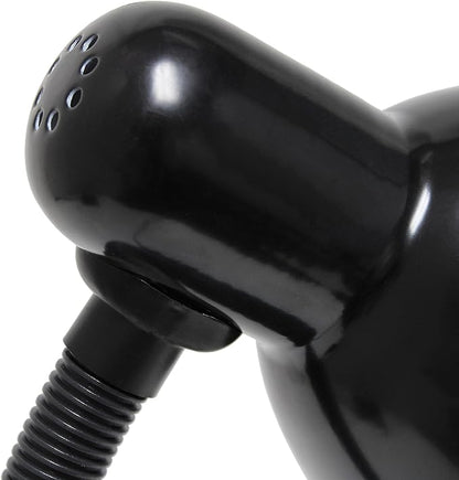 Simple Designs LD1003-BLK-LB 14.25" Basic Metal Desk Lamp with Flexible Hose Neck for Office, Living Room, Bedroom, College Dorm, Bookshelf, Black, with Feit LED Bulb Included