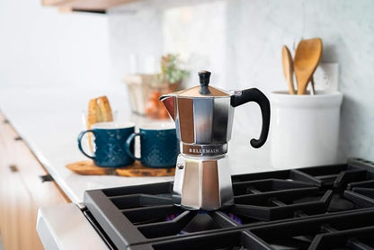 Bellemain Stovetop Espresso Maker, Italian Moka Pot, 3-Cup Silver | Classic aluminum design brews rich espresso at home or camping, with an easy-to-use and easy-to-clean design.