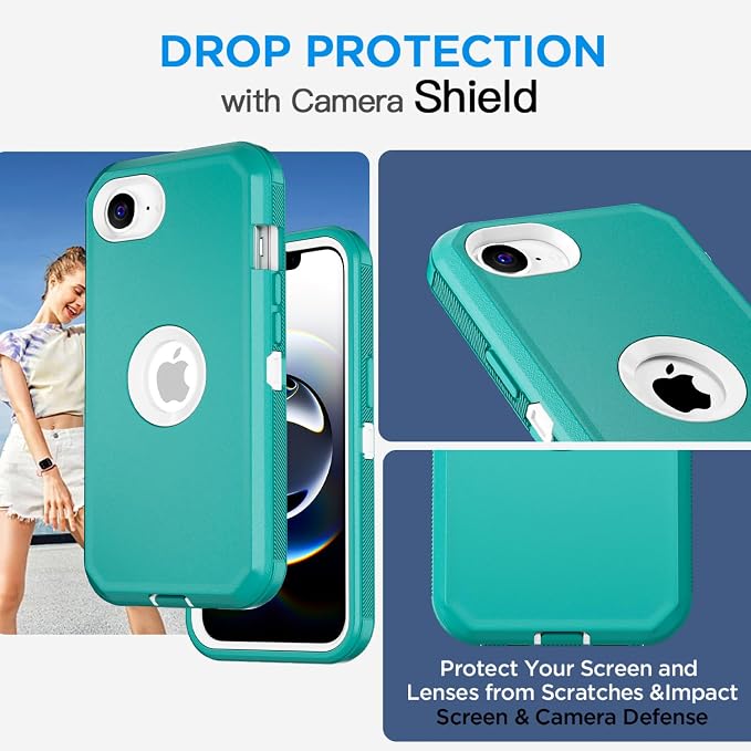 AICase for iPhone 17e/iPhone 16e Case 2026,Heavy Duty Drop Protection Full Body Rugged Shockproof/Drop Proof/Dust Proof Military Protective Tough Durable Cell Phone Cover for iPhone 17e/16e 6.1_5