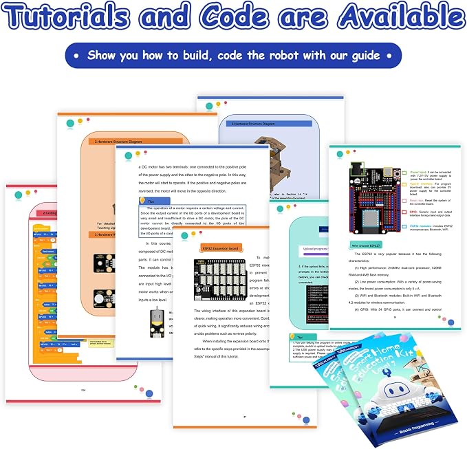 ACEBOTT 5-in-1 ESP32 STEM Smart Home and School Education Kit Compatible with Arduino, STEM Robotics Science Kits for Students Age 12+, Engineering Projects STEAM Activities Gifts 12-16 Year Old