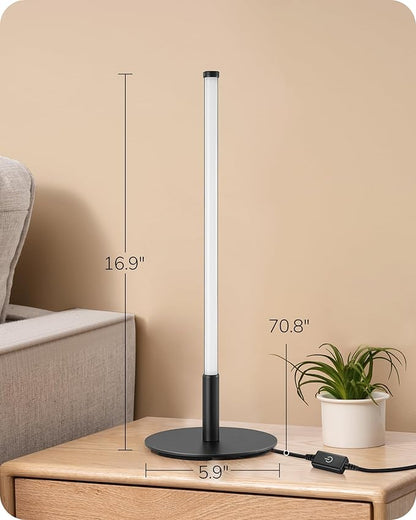 EDISHINE Upgraded LED Table Lamp Set of 2, Stepless Dimmable Bedside Lamps with Metal Finish & 3 Color Temperature, 6W Modern Desk Lamps, Black Nightstand Lamp for Bedroom, Living Room, Corner, Gift | Stepless Dimmable, Metal Finish, 3 Color Temperatur...