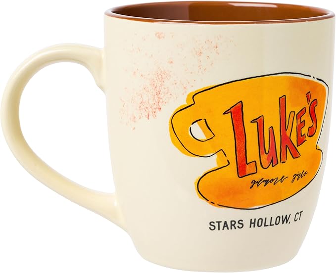 Silver Buffalo Gilmore Girls Luke's Lipstick Stain, Ceramic Mug, 18oz | Logo, 0.53 Liters