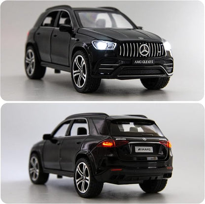 WAKAKAC 1/32 Scale AMG GLE 63S SUV Toy Car, Alloy Diecast Collectible Pull Back Car Model with Light and Sound Toy Vehicles for Adults Boys Girls Gift Toy(Black)