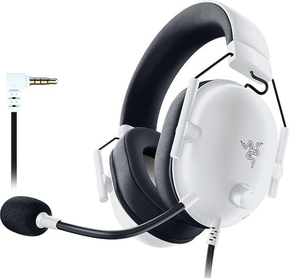 Razer BlackShark V2 X Wired PlayStation Gaming Headset, White | 50mm Drivers, Cardioid Mic, Lightweight, Comfortable Noise Isolating Earcups, For PS5, Xbox Series X, PC, Switch, 3.5 mm Jack