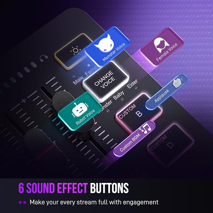 FIFINE Gaming Audio Mixer, Streaming RGB PC Mixer with XLR Microphone Interface, Individual Control, Volume Fader, Mute Button, 48V Phantom Power, for Podcast/Recording/Vocal/Game Voice-AmpliGame SC3 | USB PnP For PC,Mute Button,XLR Preamp,RGB,Voice ch...