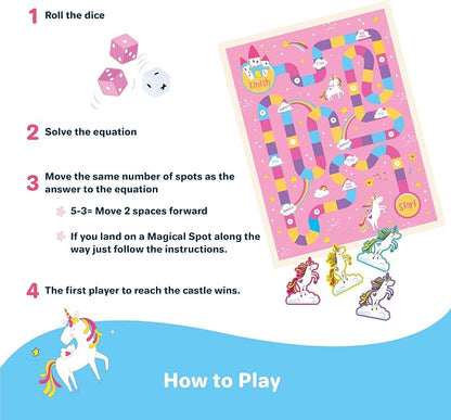 Unicorn Sparkle Sums I Kindergarten Math Games for Kids Ages 4-8 I Math Manipulatives 1st Grade I Addition and Subtraction Games
