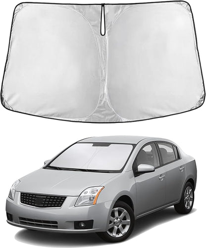 EcoNour Windshield Sunshade Compatible for Nissan Sentra 2007-2010 2011 2012, Sun Visor for Front Windshield & Window Sun Shade Cover, UV Heat Blocker & Protector, Car Accessories