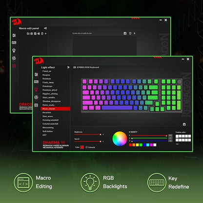 Redragon K740 Wired RGB Gaming Keyboard, Aluminum Base & Knob, 95% Layout | Rock-Solid Metal Build, Multi-Function Control Wheel, Creamy Custom Switch, Swap-Ready Socket, Fade-Resistant PBT Keycap