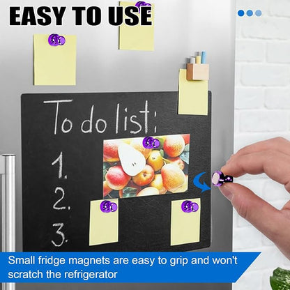 LOVIMAG Fridge Magnets 20Pcs, Magnet for Refrigerator Whiteboard, Purple | Small Strong Neodymium Metal Cute Push Pin for Classroom, Kitchen, Accessories Decorative, Office, Calendar