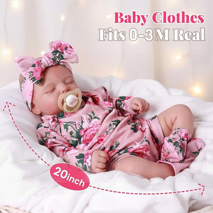 BABESIDE Lifelike Reborn Baby Dolls - 20 inch Cuddly Realistic Baby Doll Soft Body Sleeping Real Life Baby Dolls Girl with Accessories Gifts for Granddaughters Daughter Kids Age 3 + & Collection