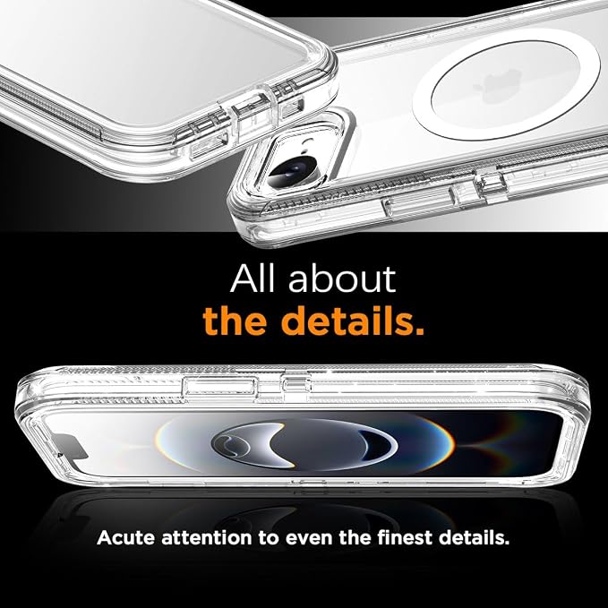 AICase for iPhone 17e Case/iPhone 16e Case Clear Support MagSafe 3 in 1 Heavy Duty Drop Protection Full Body Rugged Shockproof/Dust Proof 3-Layer Military Protective Tough Durable for 17e/16e 6.1"_1
