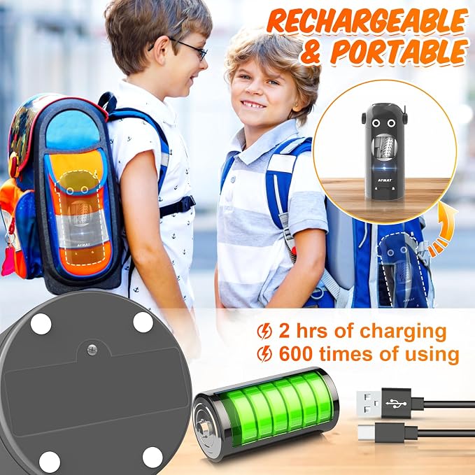 AFMAT Electric Pencil Sharpener for Colored Pencils 7-11.5mm, Fully Automatic Robot Pencil Sharpener, Auto in & Out, Rechargeable Hands-Free for Classroom/Home/Office, Battery Operated, PSX5RB, Gray