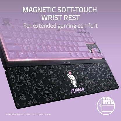 Razer Ornata V3 TKL Gaming Keyboard, Low-Profile Keys, Kuromi Edition | Mecha-Membrane Switches, UV-Coated Keycaps, Backlit Media Keys, 8-Zone RGB Lighting, Magnetic Wrist Wrest