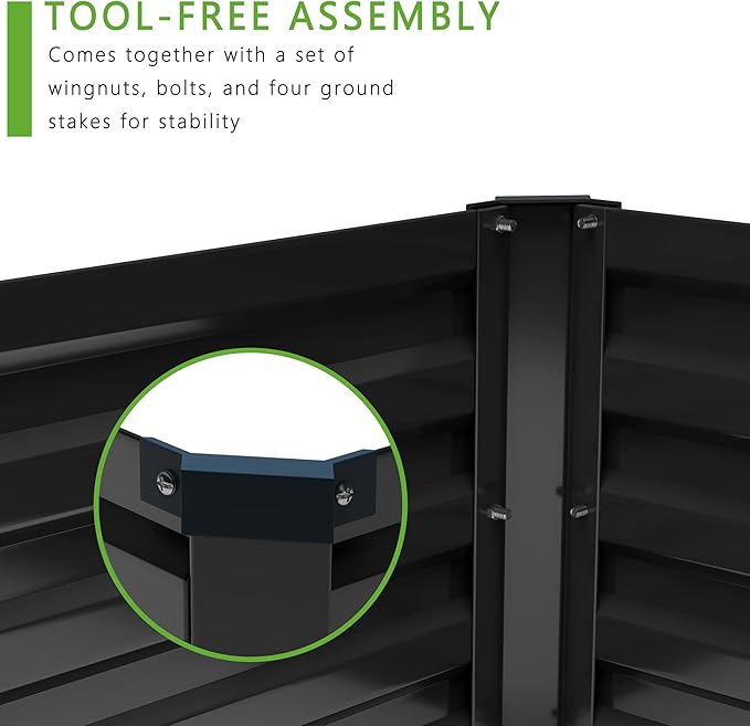 2PCS 12x4x1FT Galvanized Raised Garden Bed Kit,Vegetable Boxes-Rectangle Metal Flower Box,Large Planter Raised Beds Outdoor Garden for Planting,Fruit,Herb-Black