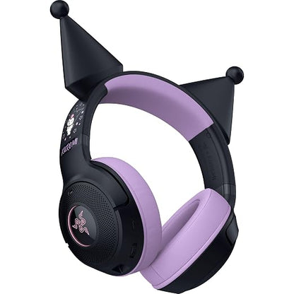 Razer Kraken Kitty V2 BT Wireless RGB Headset, Kuromi Edition | Chroma RGB Kitty Ears & Earcups, Bluetooth 5.2, 40 mm Drivers, Noise-cancelling Mics, Lightweight, USB-C, 40 Hr Battery