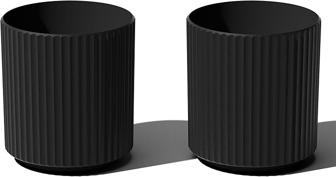 Veradek Demi Series Round Planter for Porch, Patio, Backyard | Durable Plastic-Stone Composite Material | Modern Décor for Tall Plants, Flowers