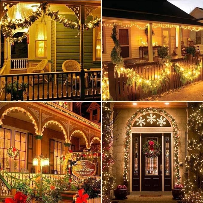 Joomer Solar Fairy Lights, 2-Pack Total 80FT 240LED Solar String Lights Outdoor Waterproof 8 Lighting Modes for Patio Fence Party Garden Yard Home Holiday Tree Outdoor Decoration (Warm White)