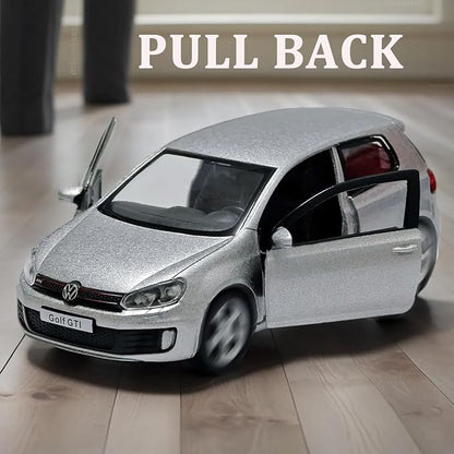 Volkswagen Golf GTI Toy Car 1/36 Model Car Toys Car Metal Collect Car with Pull Back for Boys Children Age 3 + Year Old Festival Gift(Silver)