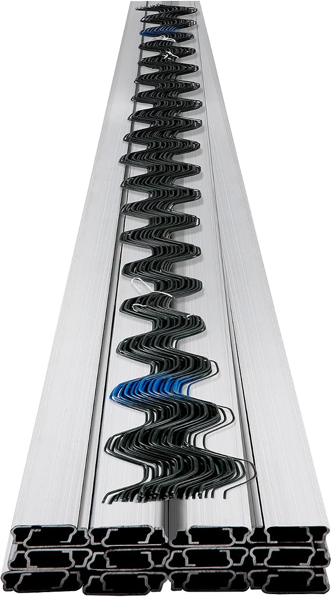 VEVOR Greenhouse Spring Wire and Lock Channel 40 Packs, 6.56 ft PE Coated Aluminum Alloy Bundle Kit, Plastic Poly Film or Shade Cloth Attachment w/Screws, Silver