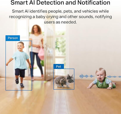 TP-Link Tapo 2K QHD Pan/Tilt Wi-Fi Camera | Apple HomeKit | Physical Privacy Mode | Color Night Vision | Motion Tracking | 2-Way Audio | Local/Cloud Storage | Works w/Alexa&Google Home | (Tapo C225)
