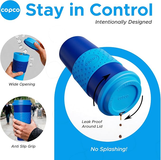 Copco Acadia Travel Mug, 16 Oz - Navy & Blue, Set of 2