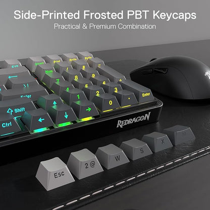 Redragon K744 GB PRO 99 Keys Wireless Gasket RGB Gaming Keyboard, 3-Mode Mechanical Keyboard w/Hot-Swap Socket, Gradient PBT Keycaps & 5-Layer Noise Dampening, Custom Linear Switch