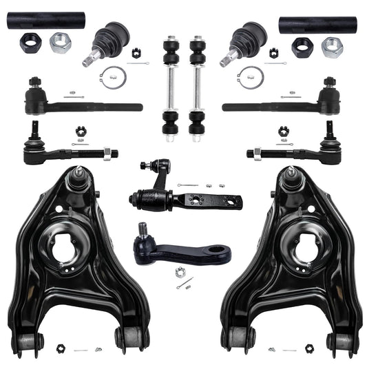 Detroit Axle - New 14-Piece Front Suspension Kit fits 2WD ONLY- (2) Front Lower Suspension Control Arms & Ball Joints, (2) Front