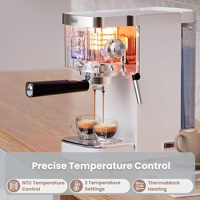 Gevi 20 Bar Compact Espresso Machine with Milk Frother for Latte&Cappuccino | Budget under$150; Removable Water Tank; Produce Good Crema; Include Necessary Accessories; Can Make Americanos; Easy to Clean