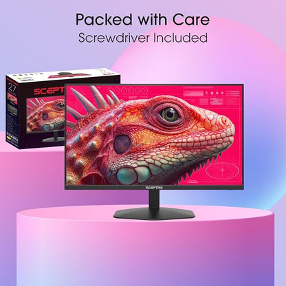 New! Sceptre 27-inch Prime Gaming Monitor DisplayPort x2 180Hz HDMI x2 180Hz Build-in Speakers, Machine Black 2027 (E275B-FW180T Series)