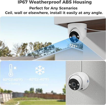 Hiseeu 12 Channel Wired Security Camera System with Smart Dual Light | Audio,Person/Vehicle Detection,121°Wide View,5MP DVR,12PCS 5MP IP67 Outdoor CCTV Cameras,3TB HDD for 24/7 Surveillance