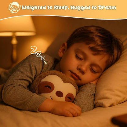 SQEQE Weighted Stuffed Animals Sloth Plush, Weighted Sloth Stuffed Animals Plushies, Soft Pillow Toy for Kids Adults, Valentines & Birthday Gifts 9.8 Inch, 0.8 Lb