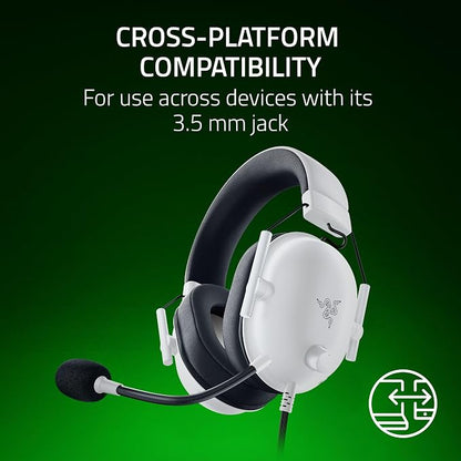 Razer BlackShark V2 X Wired Xbox Gaming Headset, White | 50mm Drivers, Cardioid Mic, Lightweight, Comfortable Noise Isolating Earcups, For Xbox Series X, Series S, PS5, PC, Switch