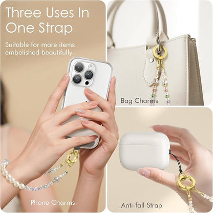 SURPHY Phone Charm, Handmade Beaded Phone Wrist Strap with Tether Tab | Phone Charm Strap, Phone Chain with Premium Metal Buckle, Wrist Strap Fits Cellphone Cases, Wallets, Bags, Keys