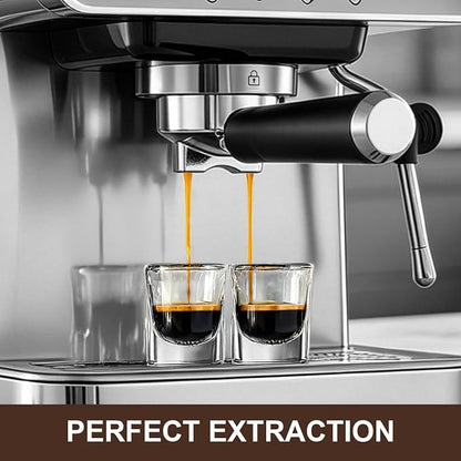 Espresso machine 20 Bar, Espresso Maker with Powerful Steam Milk Frother, Stainless Steel Coffee Machine with Fast Heating System for Latte, Cappuccino