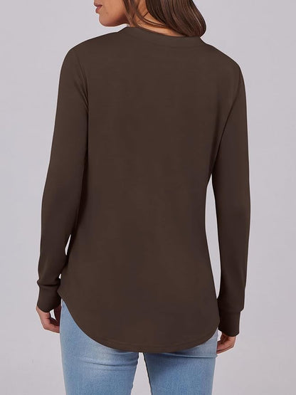 ANRABESS Women's Long Sleeve Shirts 2026 Spring Fashion Dressy Casual Tops Trendy Henley Blouses Cute Work Outfits Clothes