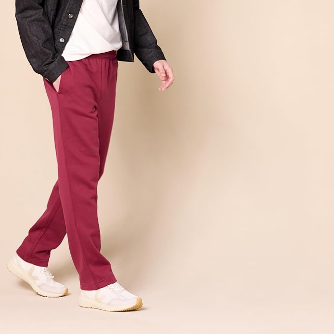 Amazon Essentials Men's Relaxed Straight Leg Fleece Open Bottom Sweatpant (Available in Big & Tall)