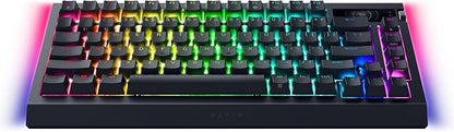 Razer BlackWidow V4 Pro 75% Wireless Gaming Keyboard, Orange Switches | Tactile & Quiet Switches, OLED Display, Hot Swappable, 4K Hz Wireless, Bluetooth, Command Dial, Chroma RGB, Razer Snap Tap