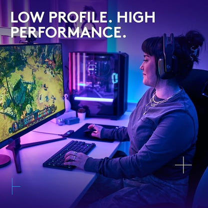 Logitech G515 Lightspeed TKL Wireless Gaming Keyboard (Linear) - Black | LIGHTSPEED wireless, LIGHTSYNC RGB, thin tenkeyless design, double-shot PBT keycaps, mechanical switches
