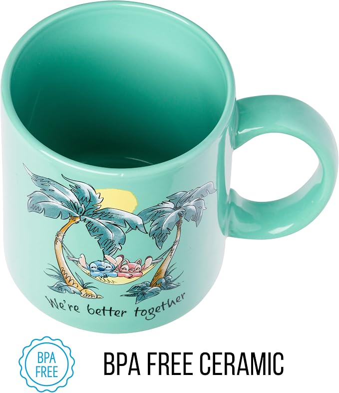 Silver Buffalo Disney Lilo and Stitch Better Together, Ceramic Mug, 20oz | Angel, We're, 0.59 Liters