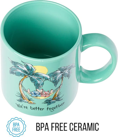 Silver Buffalo Disney Lilo and Stitch Better Together, Ceramic Mug, 20oz | Angel, We're, 0.59 Liters