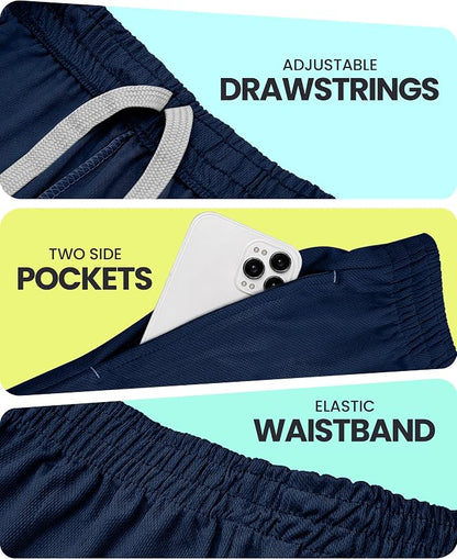 Quick Dry Knit Men's Athletic Shorts Loose-Fit Running Workout Gym Shorts