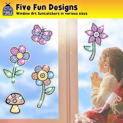 SunGemmers Suncatcher Gem Art for Kids, Summer Toys for Kids Ages 4-8, Great 6 Year Old Girl Gifts, Birthday Gift for Girls 5 6 7 8 9 10, Arts and Crafts for Kids Ages 6-8, Window Diamond Art Kit
