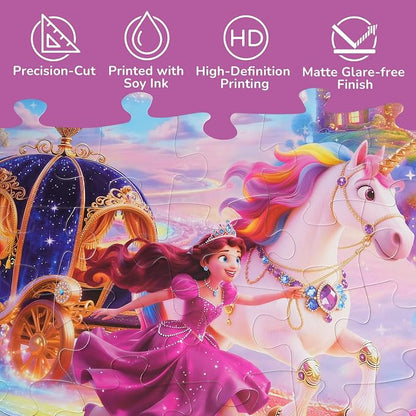 BenBen Floor Puzzles for Kids, 52 Piece Jumbo Mermaid Puzzle for Kids Ages 4-6, Large Jigsaw Puzzle for Toddlers 3-5, Mermaid Toys Birthday Gift for Girls Boys
