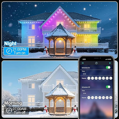100FT Permanent Outdoor Lights for House Waterproof, IP67 LED Eave Lights with App/Remote Control, Outdoor Permanent led Lighting for House Roof Decor,Christmas,Party,All Holiday and Daily